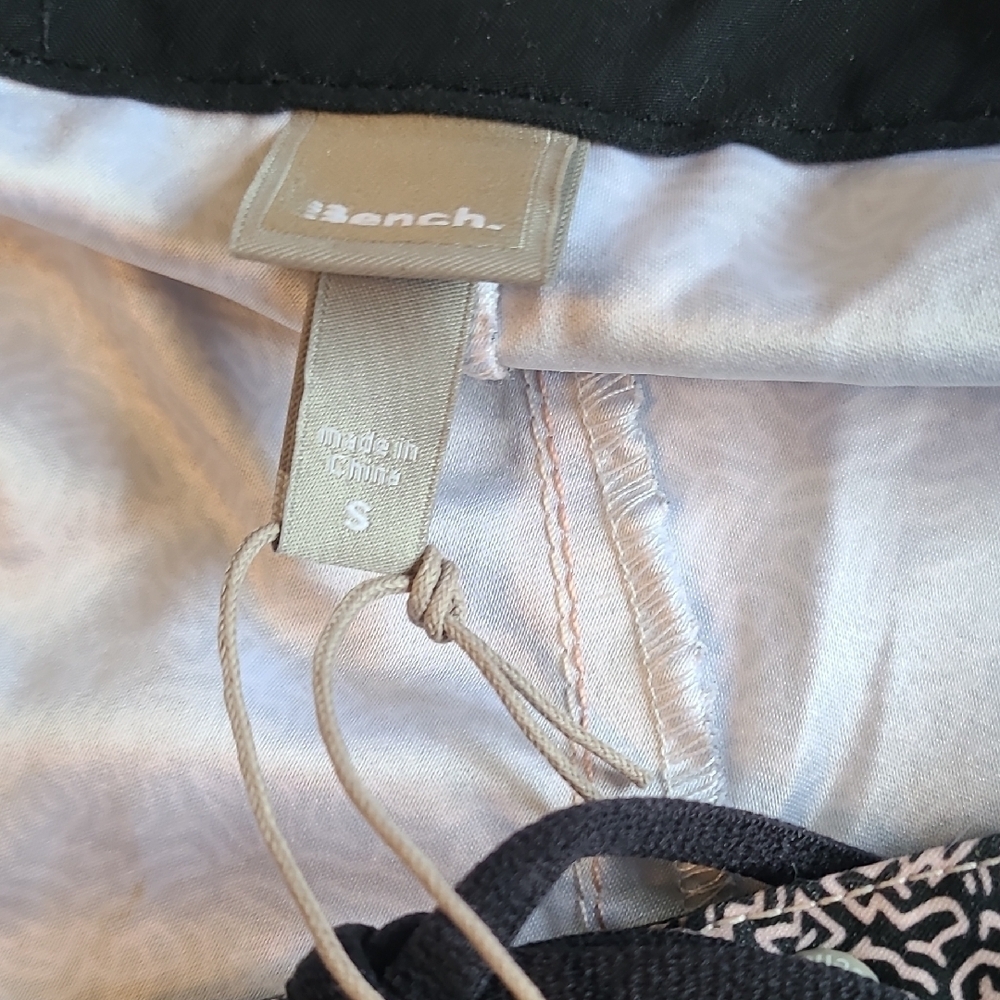 Bench Black and White Patterned Womens Swim Shorts Small Tie Closure NWT - Picture 5 of 11